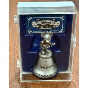 Walt Disney World Treasures Minnie Mouse Made In USA Pewter Bell 2 1/2" W/Case